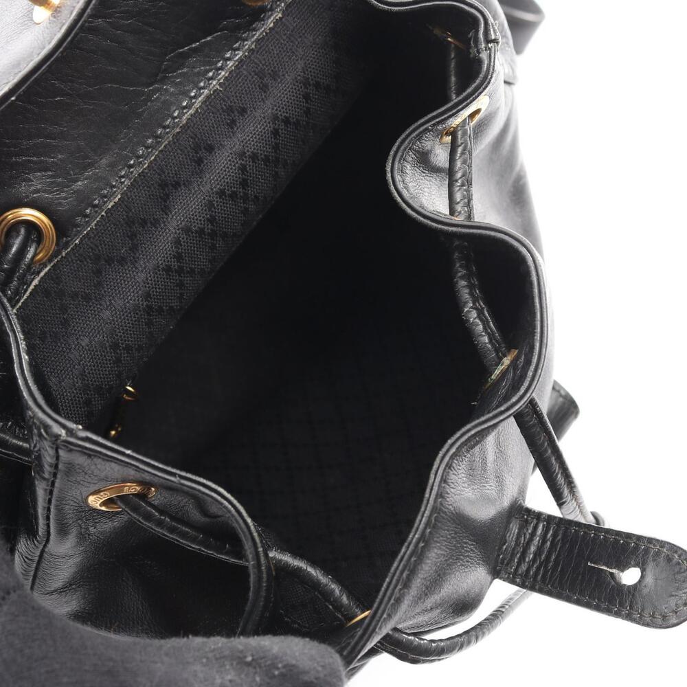 Gucci Bamboo Drawstring Backpack Rucksack Leather Black - Picture 3 of 10